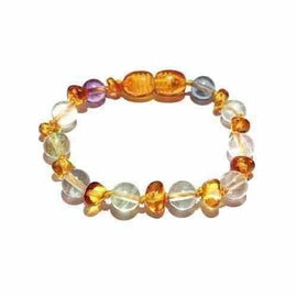 Child Brigid Fluorite and Honey Baltic Amber Anklet Bracelet Love Amber X