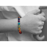 Child Chakra Gemstones and Polished Cognac Baltic Amber Anklet Bracelet Love Amber X