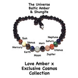 Child Cosmos Solar System Planet Gemstone Shungite Baltic Amber Necklace Love Amber X