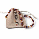 Child Dark Tara Cognac Baltic Amber Amethyst Rose Quartz Necklace Love Amber X