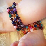 Child Earthchild Gemstones and Cherry Baltic Amber Anklet Bracelet Love Amber X