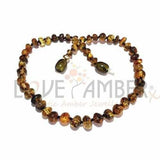 Child Earthy Polished Rare Green Baltic Amber Necklace Love Amber X