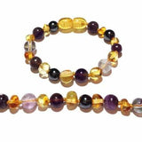 Child Eirene Gemstones and Honey Baltic Amber Anklet Bracelet Love Amber X