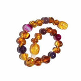 Child Emily Amethyst Purple Pink Agate and Honey Baltic Amber Anklet Bracelet Love Amber X