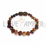 Child Enchanted Raw Green Baltic Amber Anklet Bracelet Love Amber X