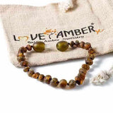 Child Enchanted Raw Green Baltic Amber Anklet Bracelet Love Amber X