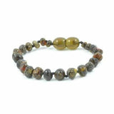 Child Evergreen Polished Green Baltic Amber Anklet Bracelet Love Amber X