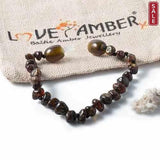 Child Evergreen Polished Green Baltic Amber Anklet Bracelet Love Amber X
