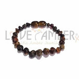 Child Evergreen Polished Green Baltic Amber Anklet Bracelet Love Amber X