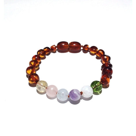 Child Freya Aquamarine Rose Quartz Amethyst Moonstone Citrine Peridot Honey Amber Anklet Bracelet Love Amber X