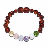 Child Freya Aquamarine Rose Quartz Amethyst Moonstone Citrine Peridot Honey Amber Anklet Bracelet Love Amber X