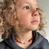 Child Freya Aquamarine Rose Quartz Amethyst Moonstone Citrine Peridot Cognac Baltic Amber Necklace Love Amber X