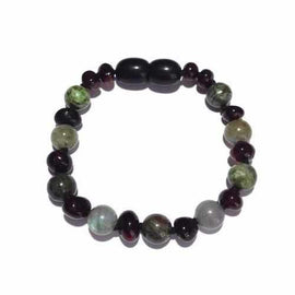 Child Helios Labradorite Bloodstone Polished Cherry Baltic Amber Anklet Bracelet Love Amber X