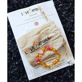 Child Honeysuckle Pink Agate Polished Honey Baltic Amber Anklet Bracelet Love Amber X