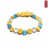 Child Ice Blue Cats Eyes Opalite and Butterscotch Baltic Amber Anklet Bracelet Love Amber X