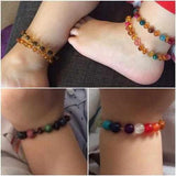 Child Jellybean Chakra Gemstones Polished Honey Baltic Amber Anklet Bracelet Love Amber X