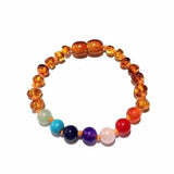 Child Jellybean Chakra Gemstones Polished Honey Baltic Amber Anklet Bracelet Love Amber X