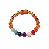 Child Jellybean Chakra Gemstones Polished Honey Baltic Amber Anklet Bracelet Love Amber X