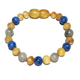 Child Lagoon Raw Honey Blue Howlite Labradorite Baltic Amber Anklet Calming Bracelet Love Amber X