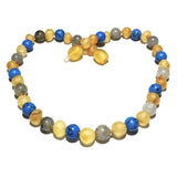 Child Lagoon Raw Honey Blue Howlite Labradorite Baltic Amber Calming Necklace Love Amber X