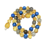 Child Lagoon Raw Honey Blue Howlite Labradorite Baltic Amber Calming Necklace Love Amber X
