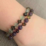 Child Layla Amethyst and Green Baltic Amber Anklet Bracelet Love Amber X