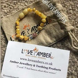 Child Marshmallow Pink Cats Eye Butterscotch Baltic Amber Anklet Bracelet Love Amber X