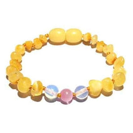 Child Marshmallow Pink Cats Eye Butterscotch Baltic Amber Anklet Bracelet Love Amber X