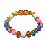 Child Mermaid Pink Blue Green Dragon Agate and Honey Baltic Amber Anklet Bracelet Love Amber X