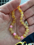 Child Nurture Raw Honey Pink Dragon Agate Baltic Amber Anklet Bracelet Love Amber X