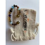 Child Ocean Amethyst Blue Cats Eyes Agate Green Baltic Amber Anklet Bracelet Love Amber X