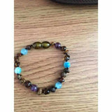 Child Ocean Amethyst Blue Cats Eyes Agate Green Baltic Amber Anklet Bracelet Love Amber X
