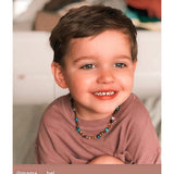 Child Ocean Green Baltic Amber Amethyst Blue Cats Eyes Necklace Love Amber X