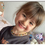 Child Ocean Green Baltic Amber Amethyst Blue Cats Eyes Necklace Love Amber X