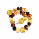 Child Pebble Beach Polished Mixed Baltic Amber Anklet Bracelet Love Amber X