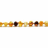 Child Pebble Beach Polished Mixed Baltic Amber Anklet Bracelet Love Amber X