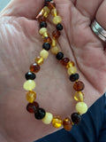 Child Pebble Beach Polished Mixed Baltic Amber Necklace Love Amber X