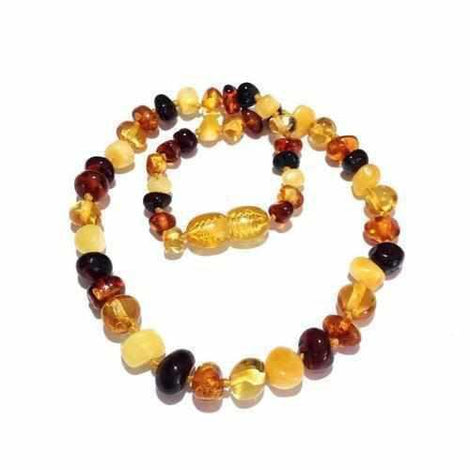 Child Pebble Beach Polished Mixed Baltic Amber Necklace Love Amber X