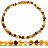 Child Pebble Beach Polished Mixed Baltic Amber Necklace Love Amber X