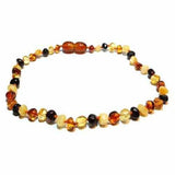 Child Pebble Beach Polished Mixed Baltic Amber Necklace Love Amber X