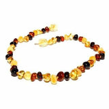 Child Pebble Beach Polished Mixed Baltic Amber Necklace Love Amber X