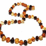 Child Pebble Beach Polished Mixed Baltic Amber Necklace Love Amber X