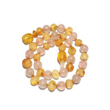 Child Pink Candy Floss Raw Honey Rose Quartz Baltic Amber Necklace Love Amber X