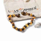Child Pippin Raw Green Honey Baltic Amber Anklet Bracelet Love Amber X