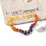 Child Rainbow Bright Mixed Baltic Amber Anklet Love Amber X