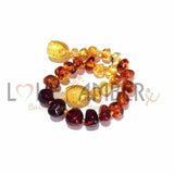 Child Rainbow Bright Mixed Baltic Amber Anklet Love Amber X