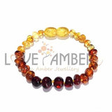 Child Rainbow Bright Mixed Baltic Amber Anklet Love Amber X