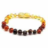 Child Rainbow Bright Mixed Baltic Amber Anklet Love Amber X