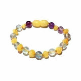 Child Salus Fluorite and Butterscotch Baltic Amber Anklet Bracelet Love Amber X