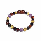 Child Shanti Amethyst Shungite Polished Baltic Amber Anklet Bracelet Love Amber X